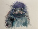 Small acrylic painting “what are you looking at?”