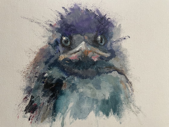 Image 1 of Petit tableau acrylique « Que regardes-tu ? »