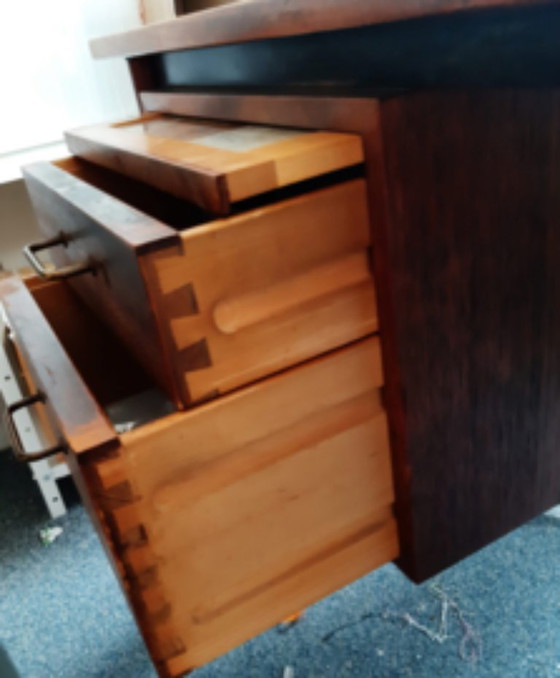 Image 1 of Vintage Deens Design Bureau | NM made in Denmark| Massief Teak| 5 Laden | 2 uitschuifplankjes | Made in Denmark