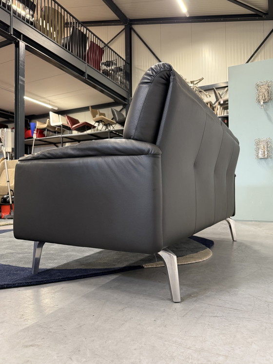 Image 1 of Leolux Bora Balanza Sofa high 2.5 Seater black leather
