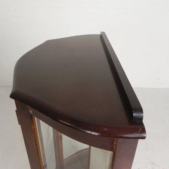 Image 1 of English Art Deco display cabinet on ornate legs, 1930s
