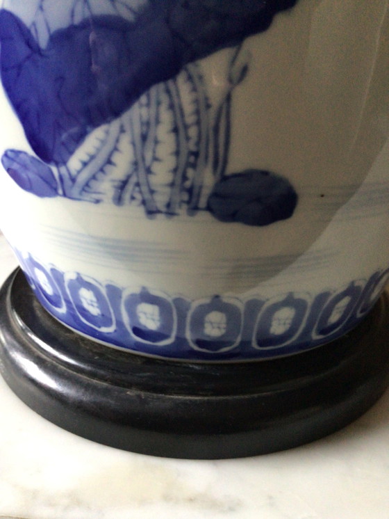 Image 1 of Large Vintage Chinese Lamp Made of Old Ginger Jar