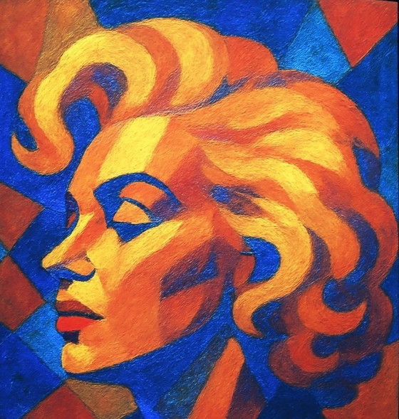 Image 1 of Karmen Moccha: "Homenaje Marilyn Monroe". Giclée sobre terciopelo Hahnemühle, firmado a mano. Edición 2/10. En excelente estado.