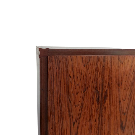 Cassettiera d'epoca in palissandro, mobile contenitore