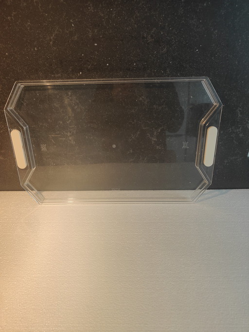 Plateau Guzzini, design italien, plexiglas des années 1970