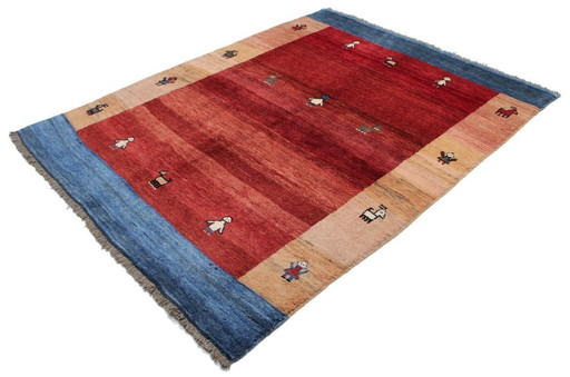 Original Persian carpet Gabbeh Ghashghai Oriental carpet 207 cm x 163 cm Old Natural