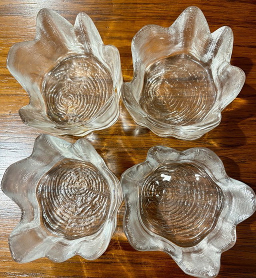 Juego de 4 portavelas de té - vidrio templado