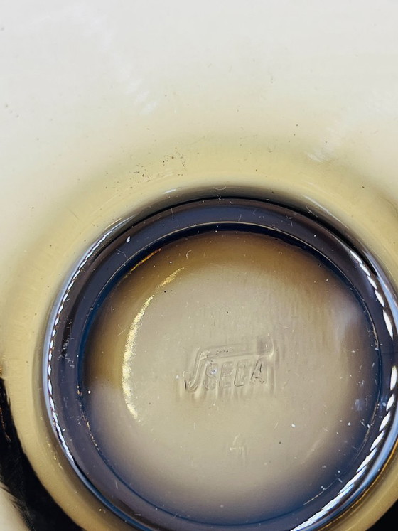 Image 1 of Set van 6 vintage amberkleurige glazen bekers van Seca Service Station