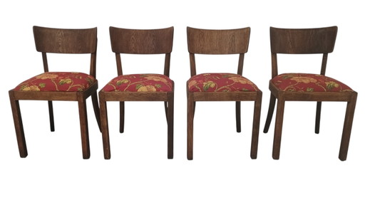 4 chaises en chêne de style campagnard de la marque Lübke