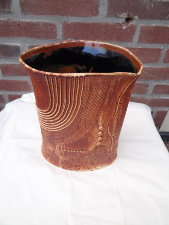 Signed Bertil Vallien Stoneware Vase Rörstrand Sweden 1980’s – Ceramic (photo 7 of 9)