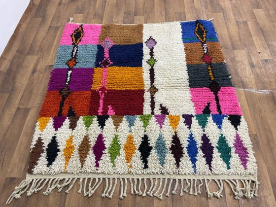 Image 1 of Handwoven Moroccan Wool Rug: Custom Berber Boujaad Carpet