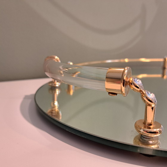 Dimart Milano Vassoio Specchio Dorato 24K – Hollywood Regency – Italia Anni '80 – Accessori da tavola (photo 3 of 13)