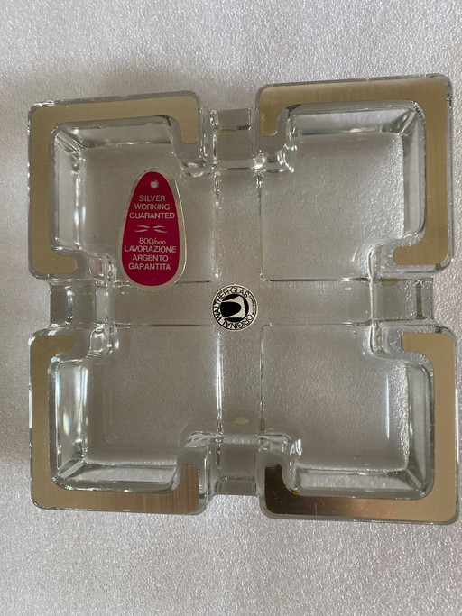 Posacenere originale Walther-Glas e argento