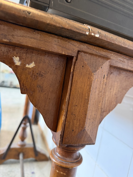 Consolle / tavolino in legno massello antico con ferro battuto – ca. 1900 – Console, Wood, Iron (photo 10 of 15)
