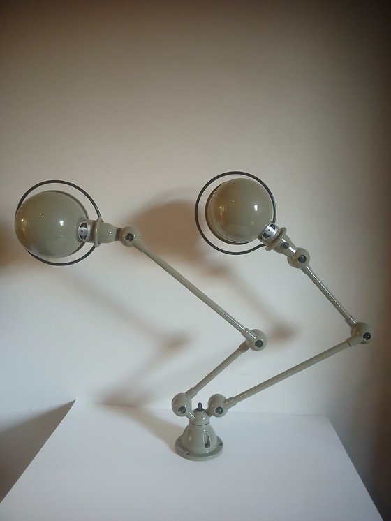 Image 1 of Jielde loft dubbele plafondlamp nieuwstaat kaki kleur