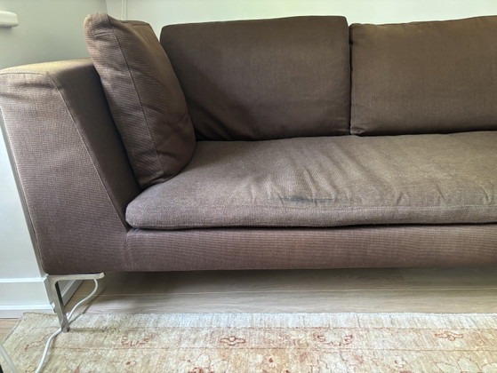 Divano a 3 posti con chaise longue Charles di B&B Italia, tessuto marrone Limite. – Divani, Textile (photo 7 of 15)