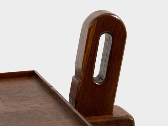 Image 1 of Franse art deco serveertafel van getint eikenhout uit 1940.