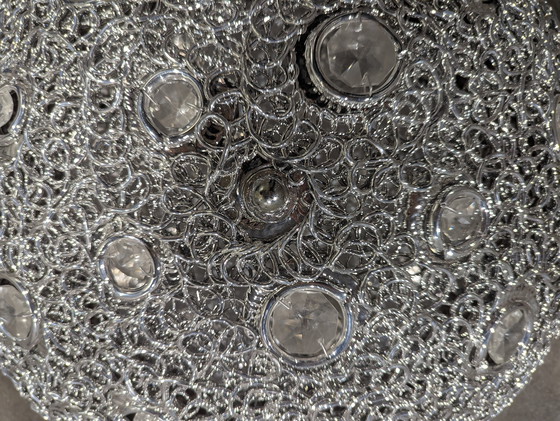 Image 1 of Beautiful silver ceiling lamp with crystals