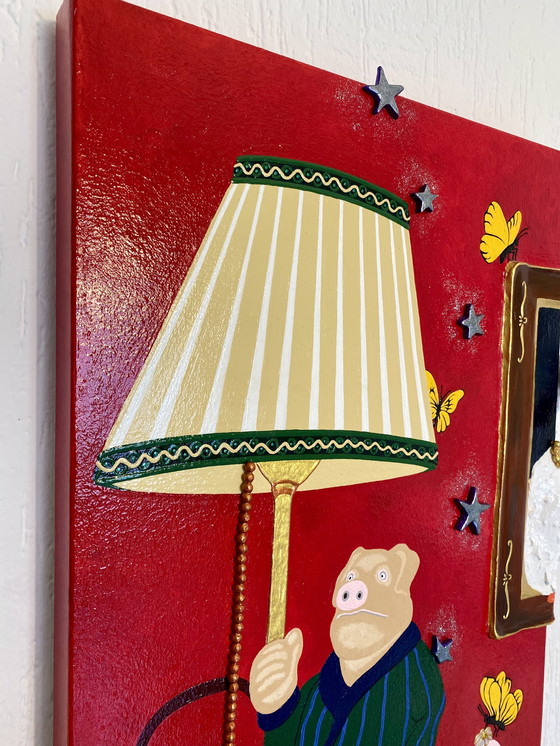 Image 1 of Tableau « Le monde fabuleux d'Amélie » avec horloge