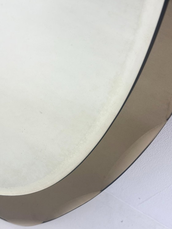 Image 1 of Miroir rectangulaire italien vintage avec verre taupe