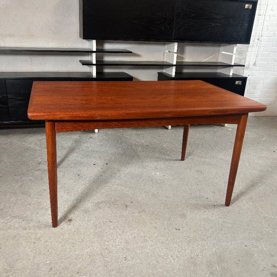 Table de salle à manger extensible en teck, Danois vintage, Tables de salle à manger, Bois, Marron (photo 6 sur 9)