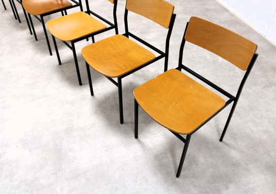 Image 1 of 6x vintage industriële stoelen 
