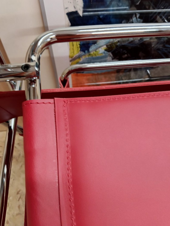 Image 1 of KNOLL Studio Set van 2 WASSILY B3 fauteuils (NIEUW) in rood leer
