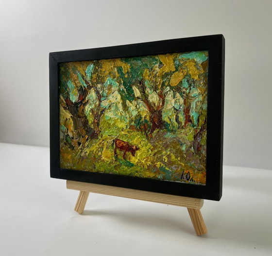 Original Oil Painting Nature Day Landscape In The Shade Of The Trees – Paintings & Drawings, Canvas (photo 2 of 8)