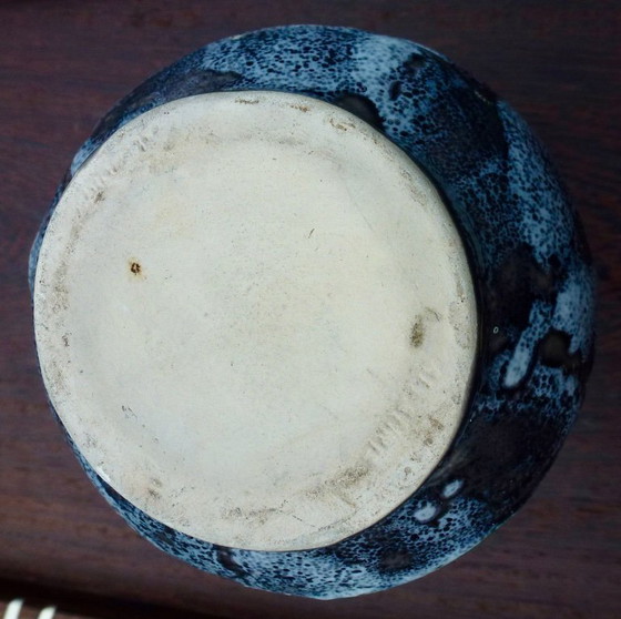 Image 1 of "Fat Lava" Vallauris vase with drip glaze.