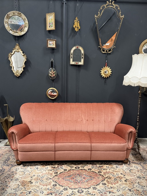 Ensemble de salon vintage en mohair | Canapé 3 places et 2 fauteuils