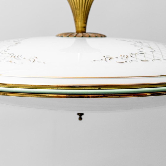 Image 1 of RUNDER HÄNGEKRONLEUCHTER AUS DEN 1950ER JAHREN