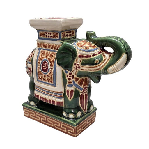Green vintage elephant statue