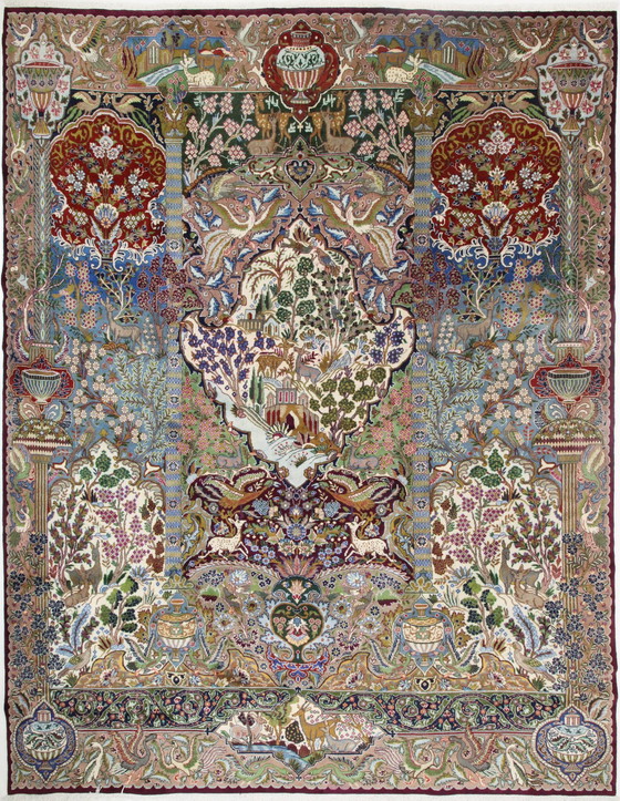 Image 1 of Tapis persan original noué à la main Kashmar Fein Paradise Design 384 X 302 cm Top Condition