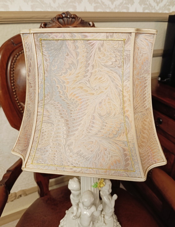 Vintage Porcelain Cherub Table Lamp 62 cm (photo 5 of 15)