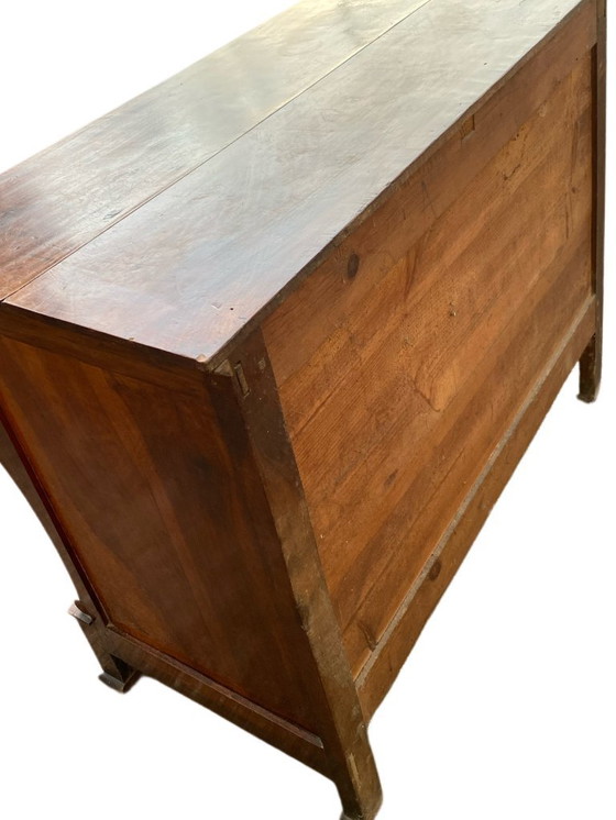 Image 1 of Kommode im Empire-Stil mit Griff aus massivem Nussbaumholz, 19. Jahrhundert
