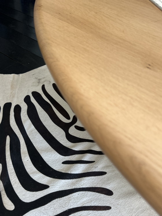 Unique round solid oak dining table – Wood, Metal (photo 4 of 5)