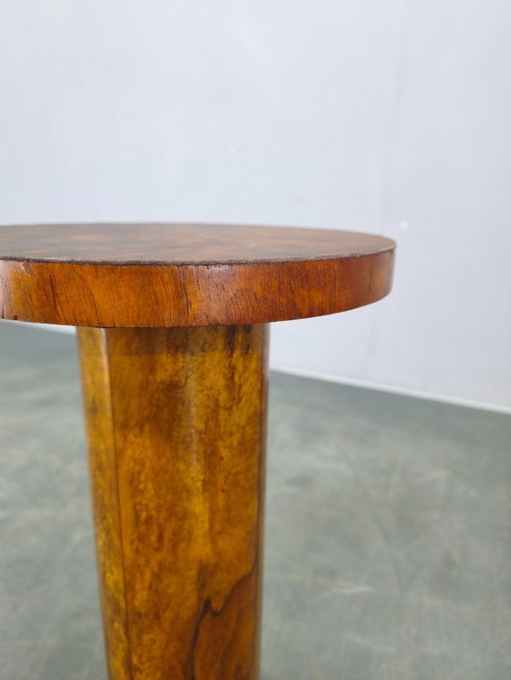 Image 1 of Art Deco Walnut Pedestal Table, Czechoslovakia, 1930s