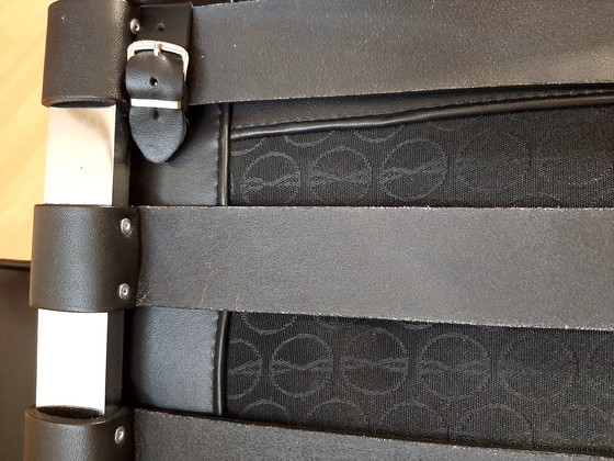 Image 1 of Knoll Set Barcelona New-Never Used Black Leather Design by Ludwig Mies Van Der Rohe and Lilly Reich (1929)