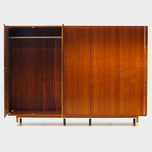 Large 5-door vintage design wardrobe in teak, 1960s