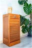 Mobile Archivio con Serrandina, Anni '70, Rovere Miele