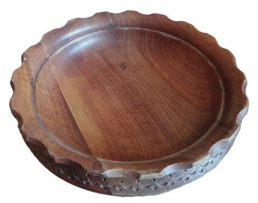 Vintage handgeschnitzte Holzschale, Schale, Teller
