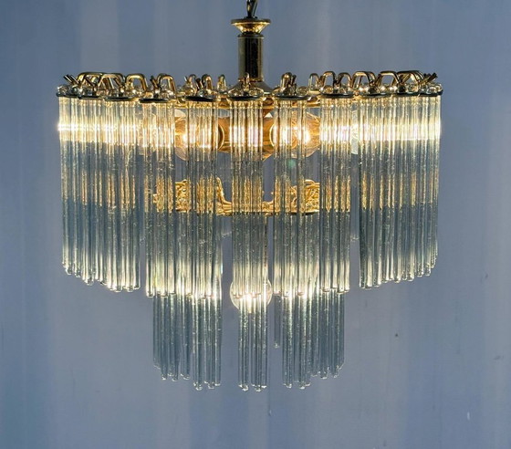 Image 1 of Mid-century chandelier/ceiling lamp by Gaetano Sciolari, Murano, Italy, 1970s.