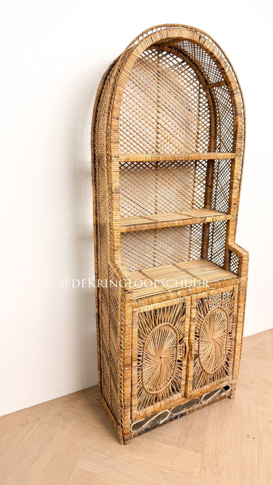 Mobile ad arco vintage in rattan con motivo a raggiera – Armadi a muro, Bamboo (photo 5 of 8)