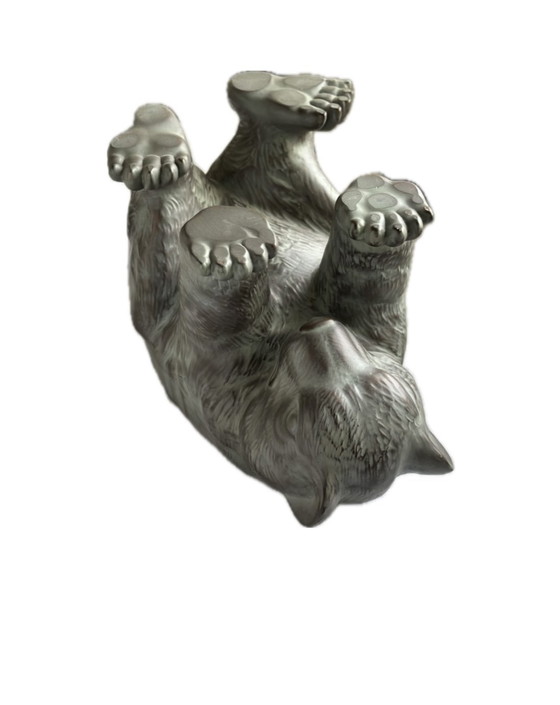 Image 1 of Table basse en verre sculpture d'ours