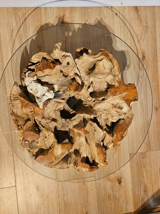 Image 1 of Tavolino da caffè in teak splendidamente conservato con fossili