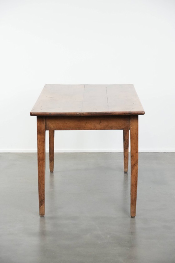 Image 1 of Early 19th century French fruitwood dining table with two drawers