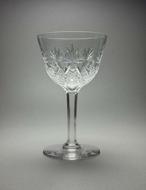 Val Saint Lambert - 6 kristallen glazen - handgeslepen - servies "Yvette" - vermeld in de catalogus van 1904-1905

