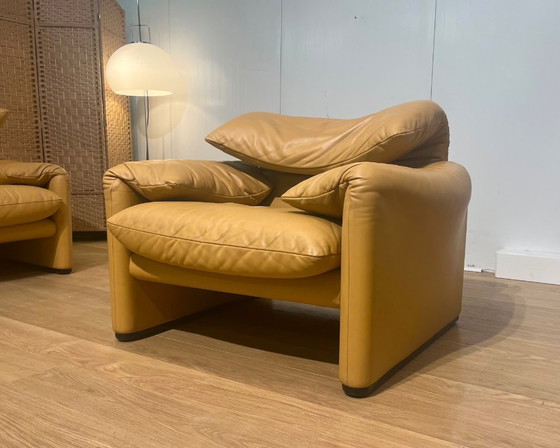 Image 1 of Nieuwstaat Cassina Maralunga Fauteuil Bruin Leer