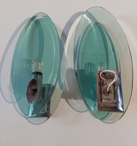 Image 1 of 2 Fontana Arte Italiaanse vintage wandlampen