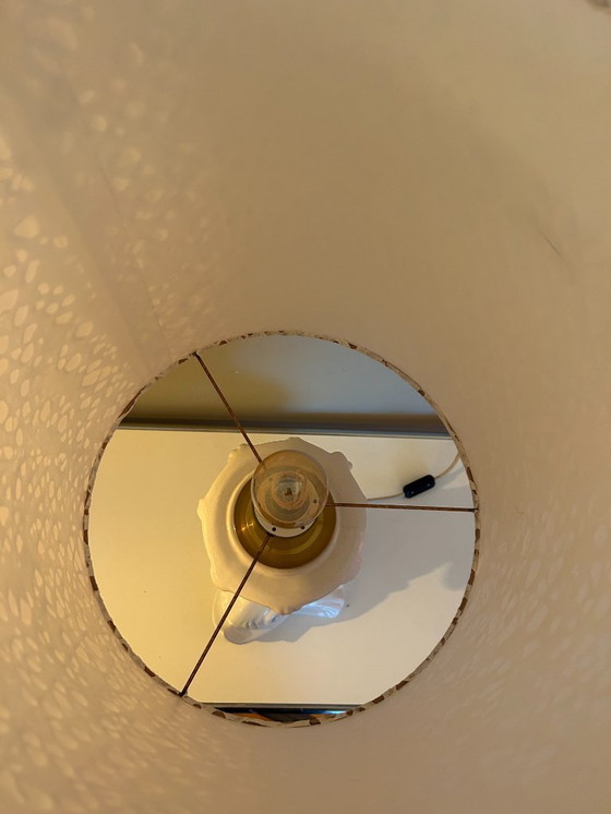 Image 1 of Große Tischlampe aus weißer Keramik, Capodimonte Italien, 1960er